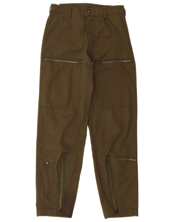 Vintage Mens Tapered Cargo Trousers W30 L30 Green