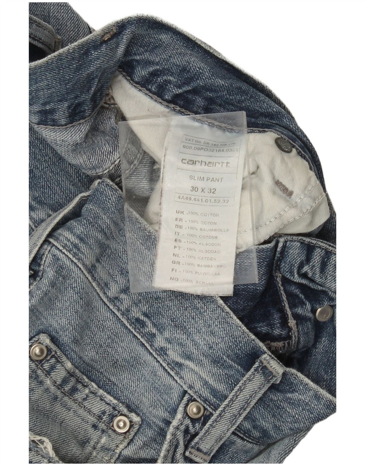 CARHARTT Mens Slim Jeans W30 L32 Blue Cotton