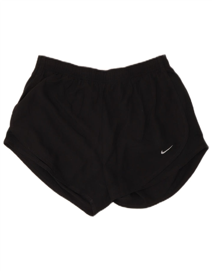 NIKE Womens Dri Fit Sport Shorts UK 14 Medium  Black Polyester