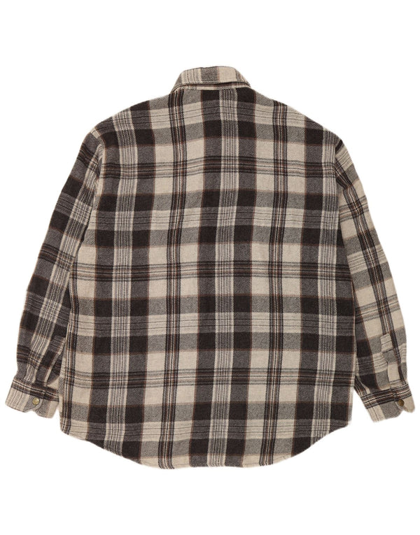 European Project Mens Flannel Shirt 2XL Grey Check Acrylic