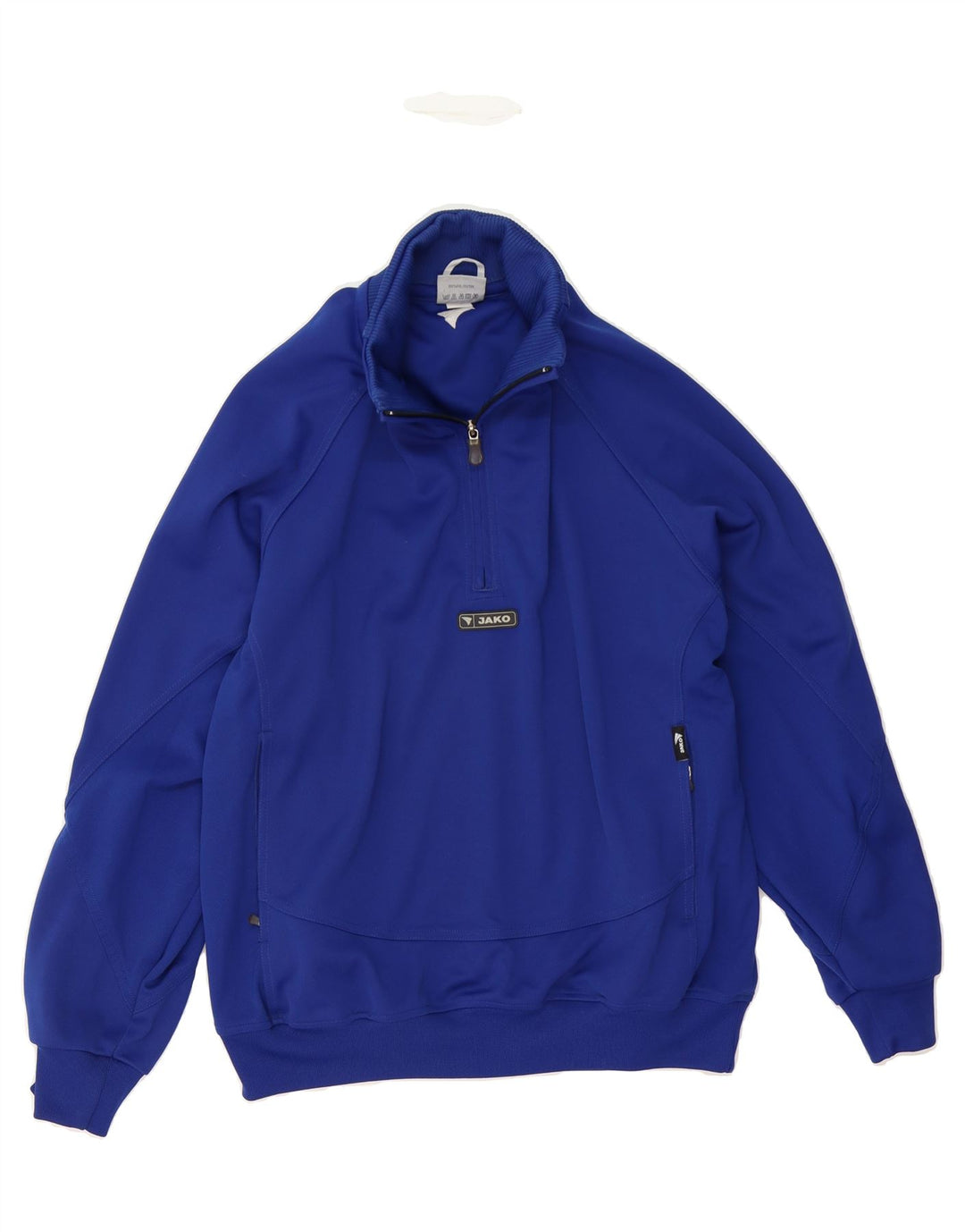 JAKO Mens Zip Neck Sweatshirt Jumper Medium Blue Polyester Vintage Jako and Second-Hand Jako from Messina Hembry 