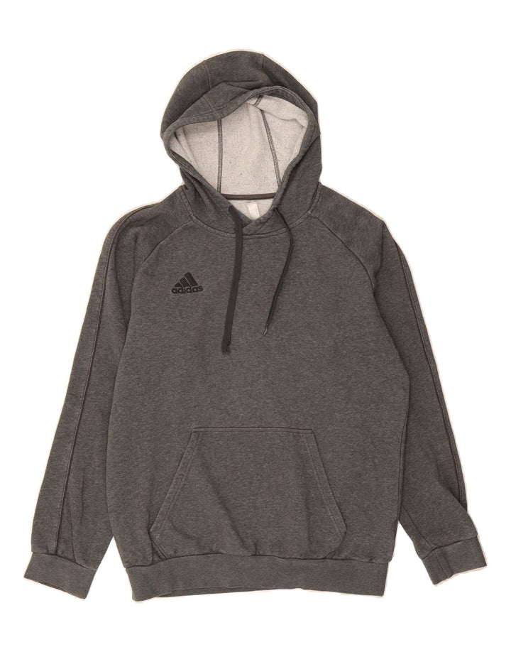 ADIDAS Mens Hoodie Jumper Medium Grey Cotton Vintage Adidas and Second-Hand Adidas from Messina Hembry 