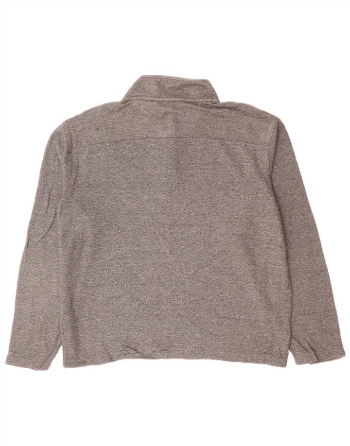 CALVIN KLEIN Womens Oversized Zip Neck Sweatshirt Jumper UK 12 Medium Grey