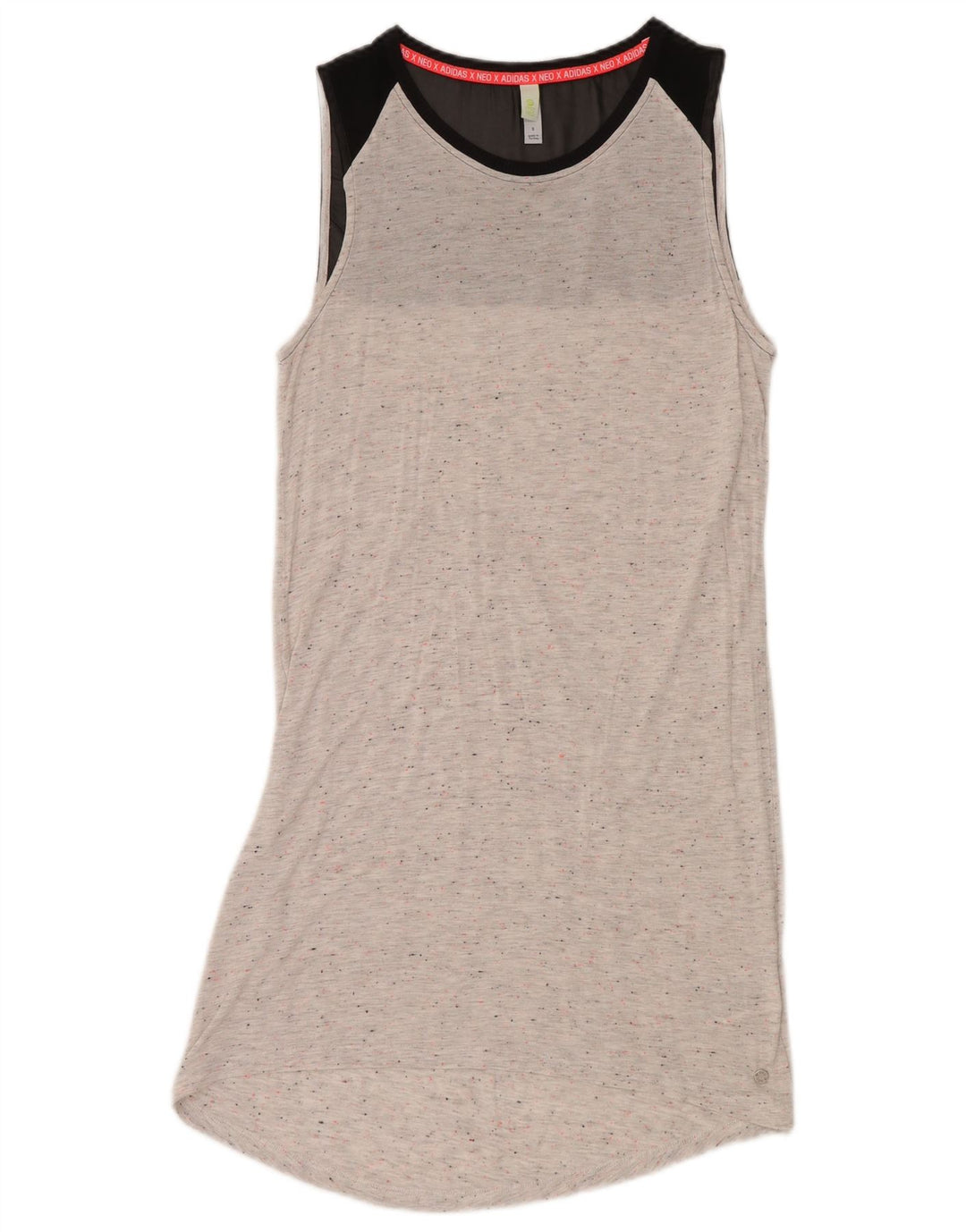 ADIDAS Womens Sleeveless T-Shirt Dress UK 10 Small Grey Colourblock Rayon