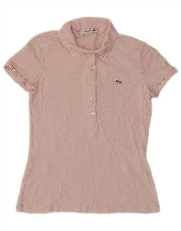 Lacoste Womens Polo Shirt Size 36 Small Pink Cotton