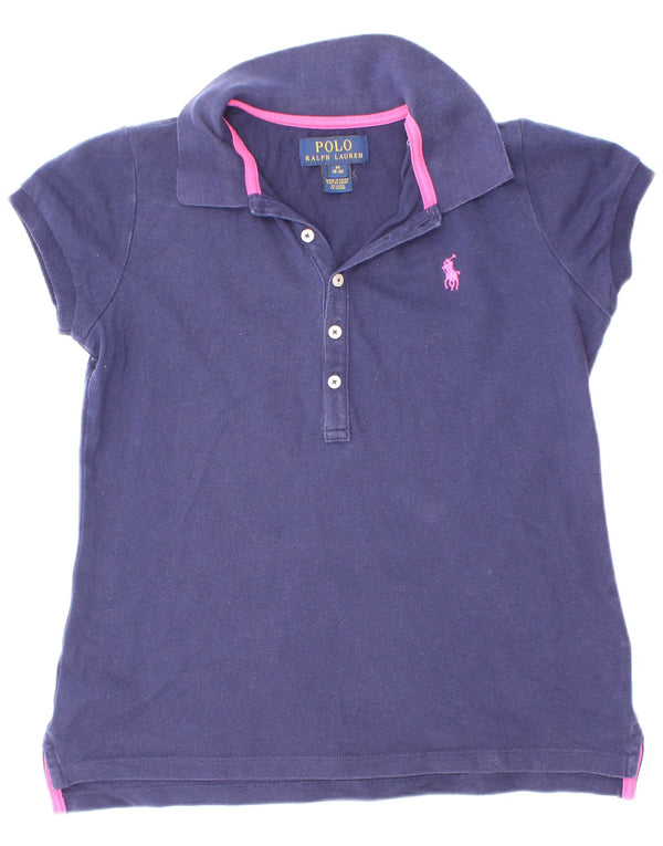 Polo Ralph Lauren Girls Shirt 8-9 Years Medium Navy Blue Cotton