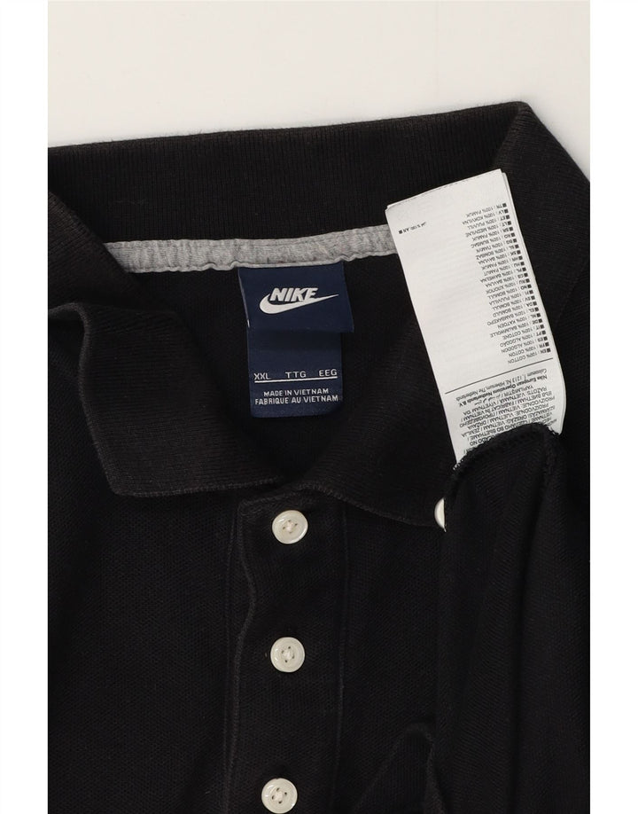 NIKE Mens Polo Shirt 2XL Black Cotton
