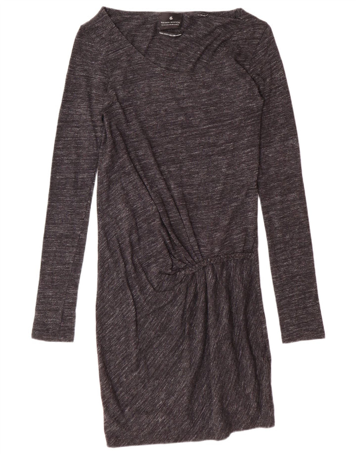 MAISON SCOTCH Womens Long Sleeve Basic Dress UK 10 Small Grey