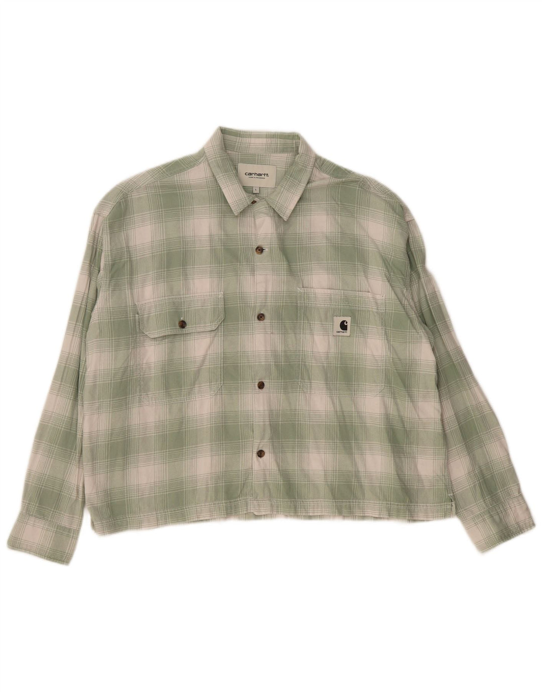 CARHARTT Mens Shirt Large Green Check Cotton