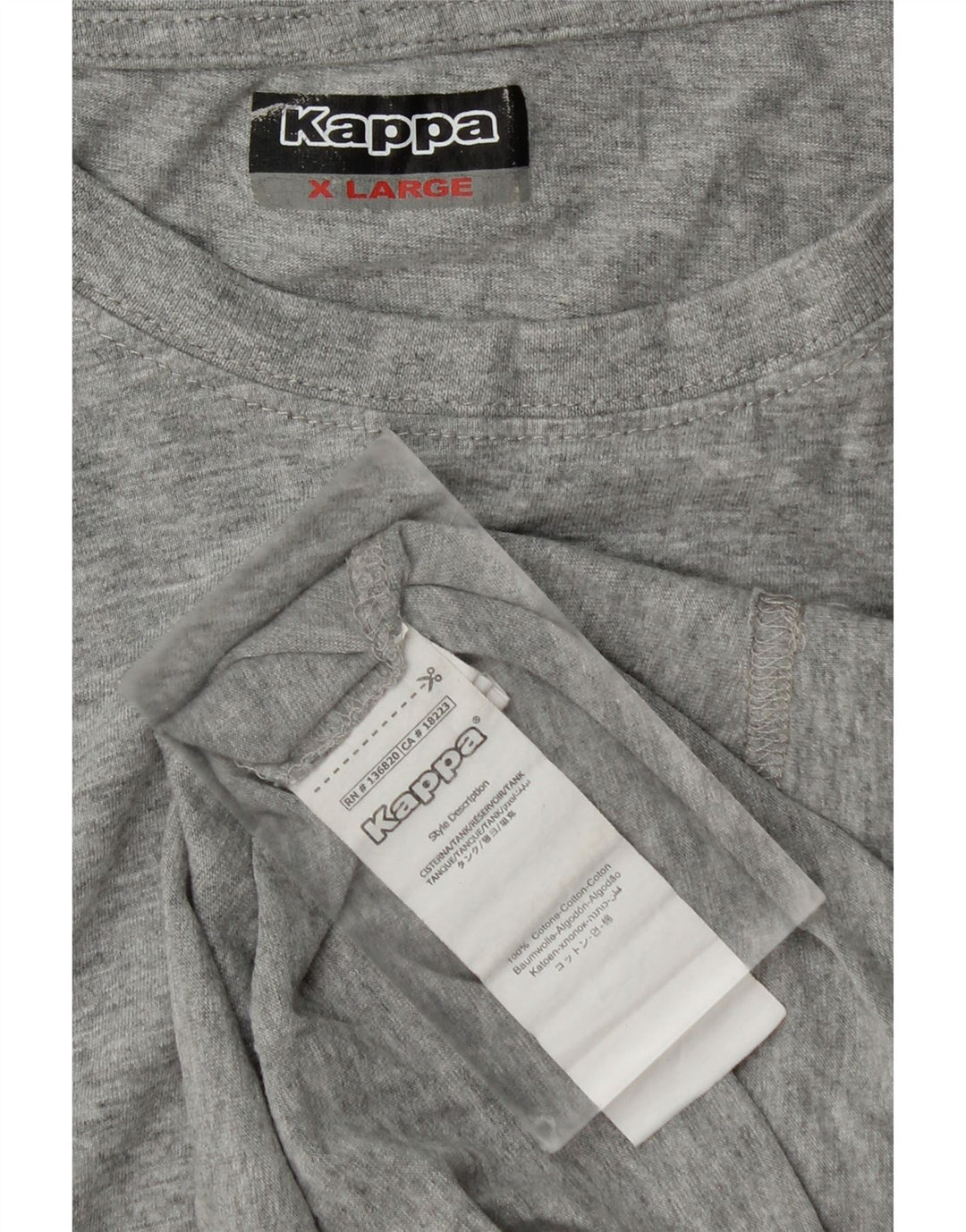 Kappa Mens Vest Top XL Grey Flecked Cotton