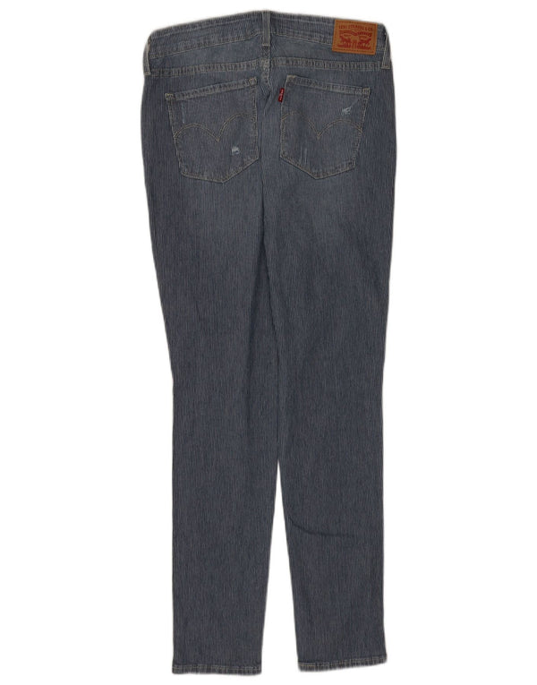 Levi's Womens 711 Distressed Skinny Jeans W30 L29 Blue Striped Cotton
