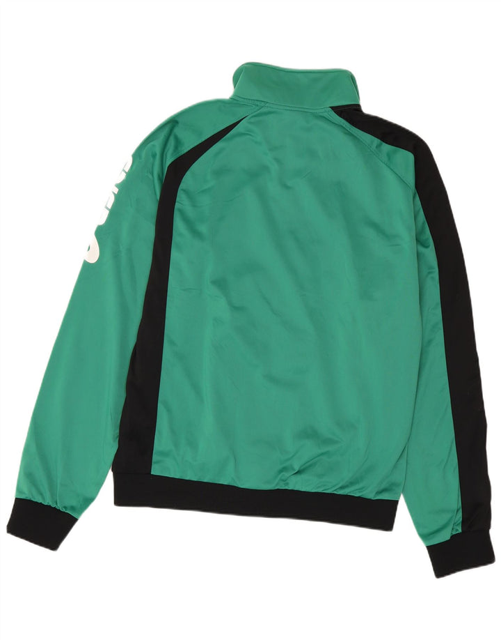 Asics Mens Graphic Tracksuit Top Jacket 2XL Green Colourblock Polyester