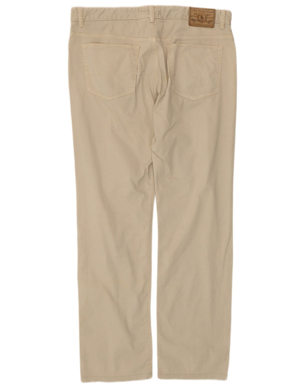 POLO RALPH LAUREN Mens Slim Casual Trousers W36 L34 Beige Cotton