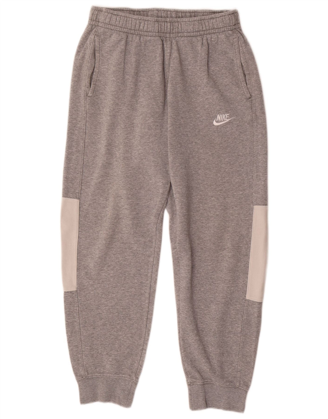 NIKE Mens Tracksuit Trousers Joggers Small  Grey Colourblock Cotton