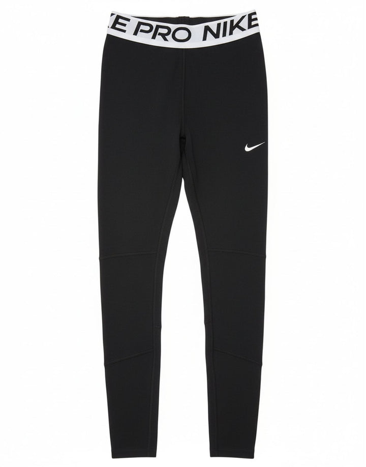 Nike Girls Graphic Leggings 12-13 Years Large Black