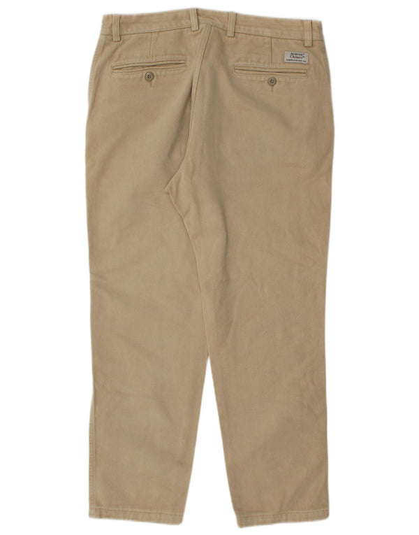 Avirex Mens Straight Chino Trousers W33 L27 Beige Cotton