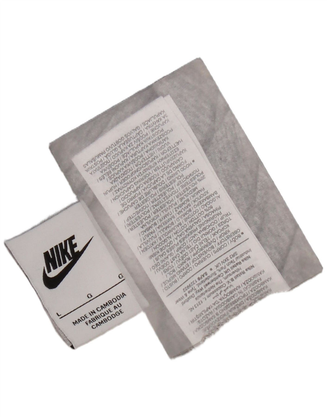 Nike Mens Graphic Hoodie Jumper Large Grey Cotton