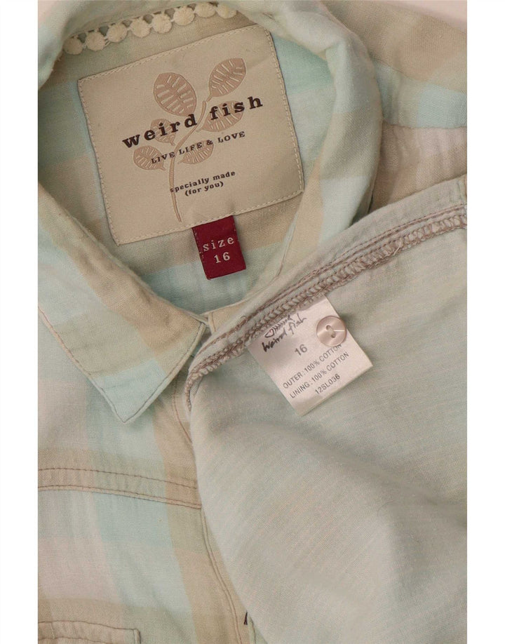 Weird Fish Womens Shirt UK 16 Large Multicoloured Check Cotton