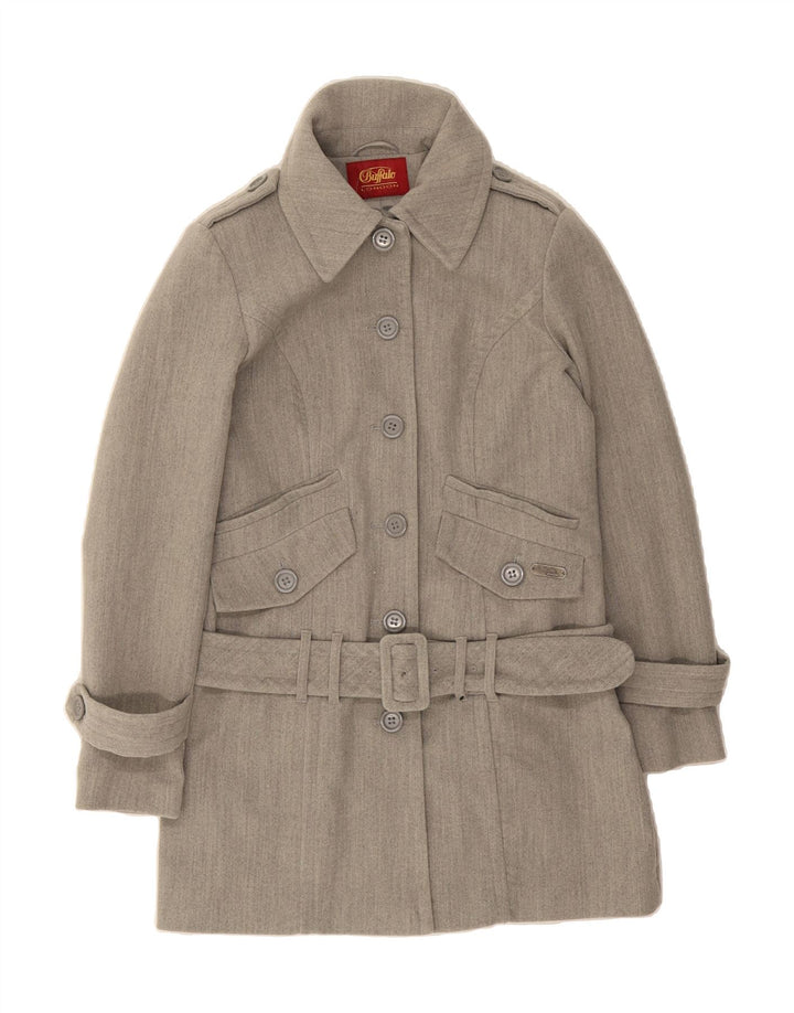 BUFFALO Womens Trench Coat UK 12 Medium Grey Polyester Vintage Buffalo and Second-Hand Buffalo from Messina Hembry 