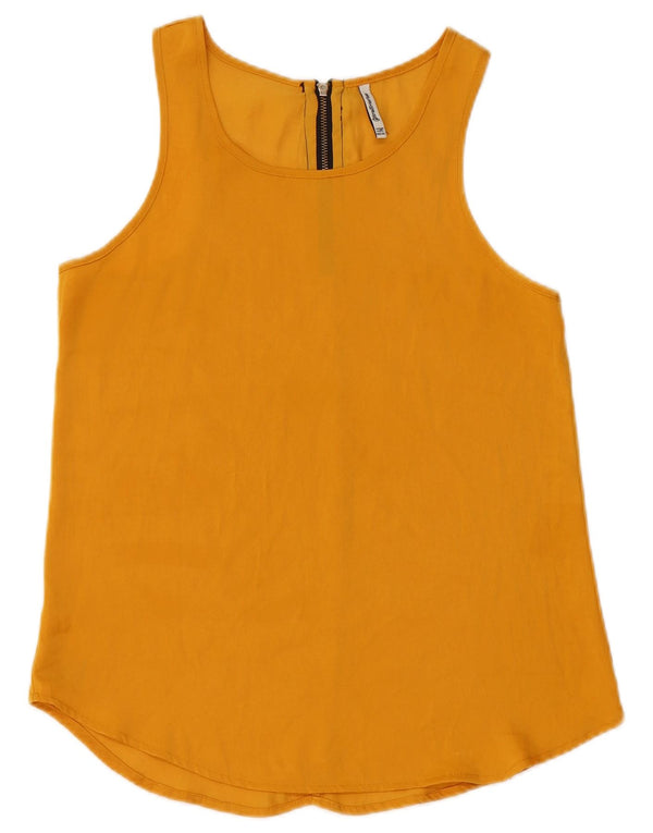 STRADIVARIUS Womens Sleeveless Blouse Top UK 10 Small Yellow
