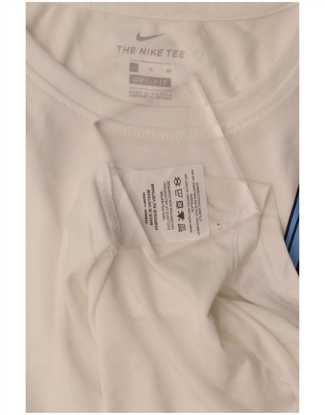 NIKE Girls Dri Fit Graphic Vest Top 13-14 Years XL White Polyester