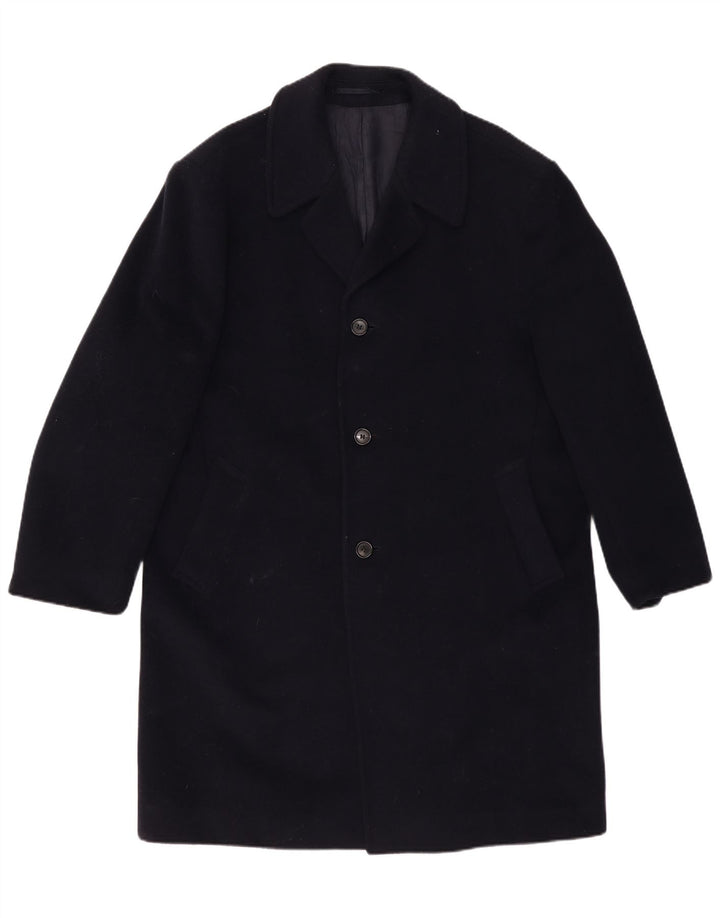 WELLINGTON Mens Overcoat UK 42 XL Navy Blue Wool