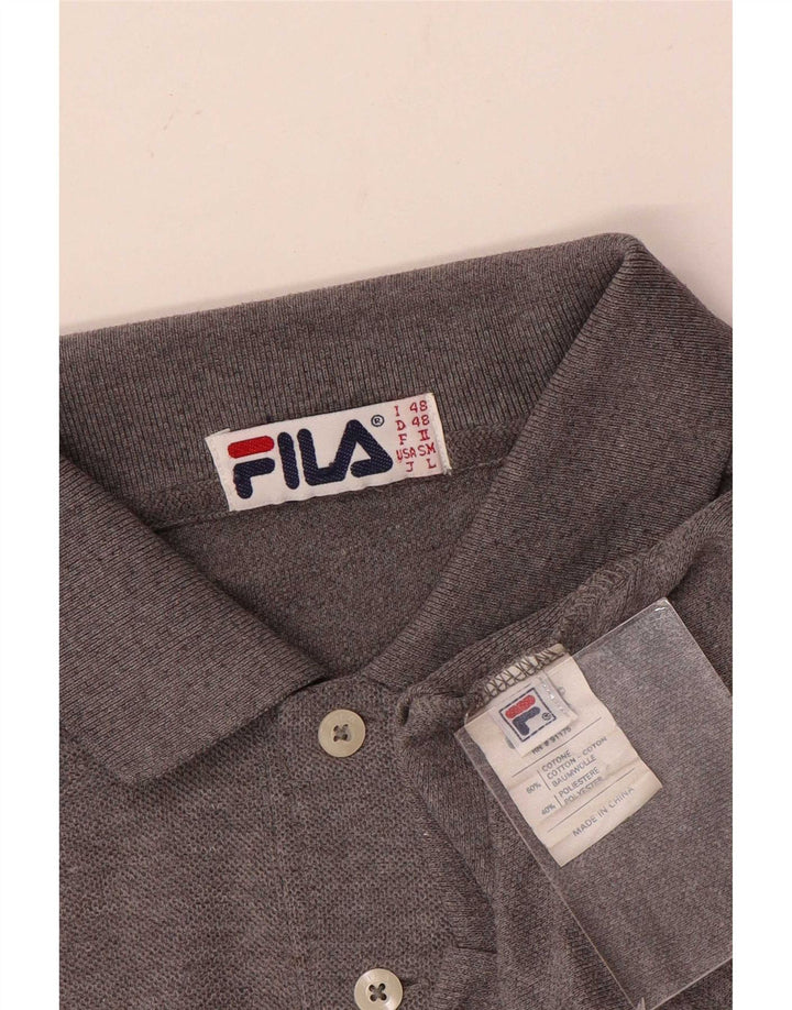 Fila Mens Polo Shirt IT 48 Medium Grey Cotton