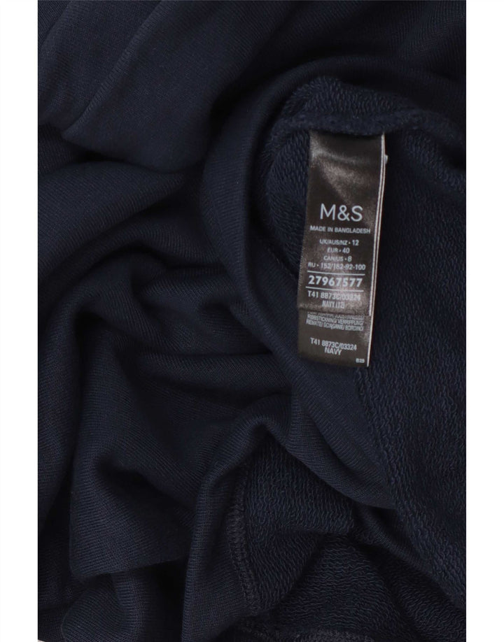 Marks & Spencer Womens Roll Neck Sweatshirt Jumper UK 12 Medium Navy Blue
