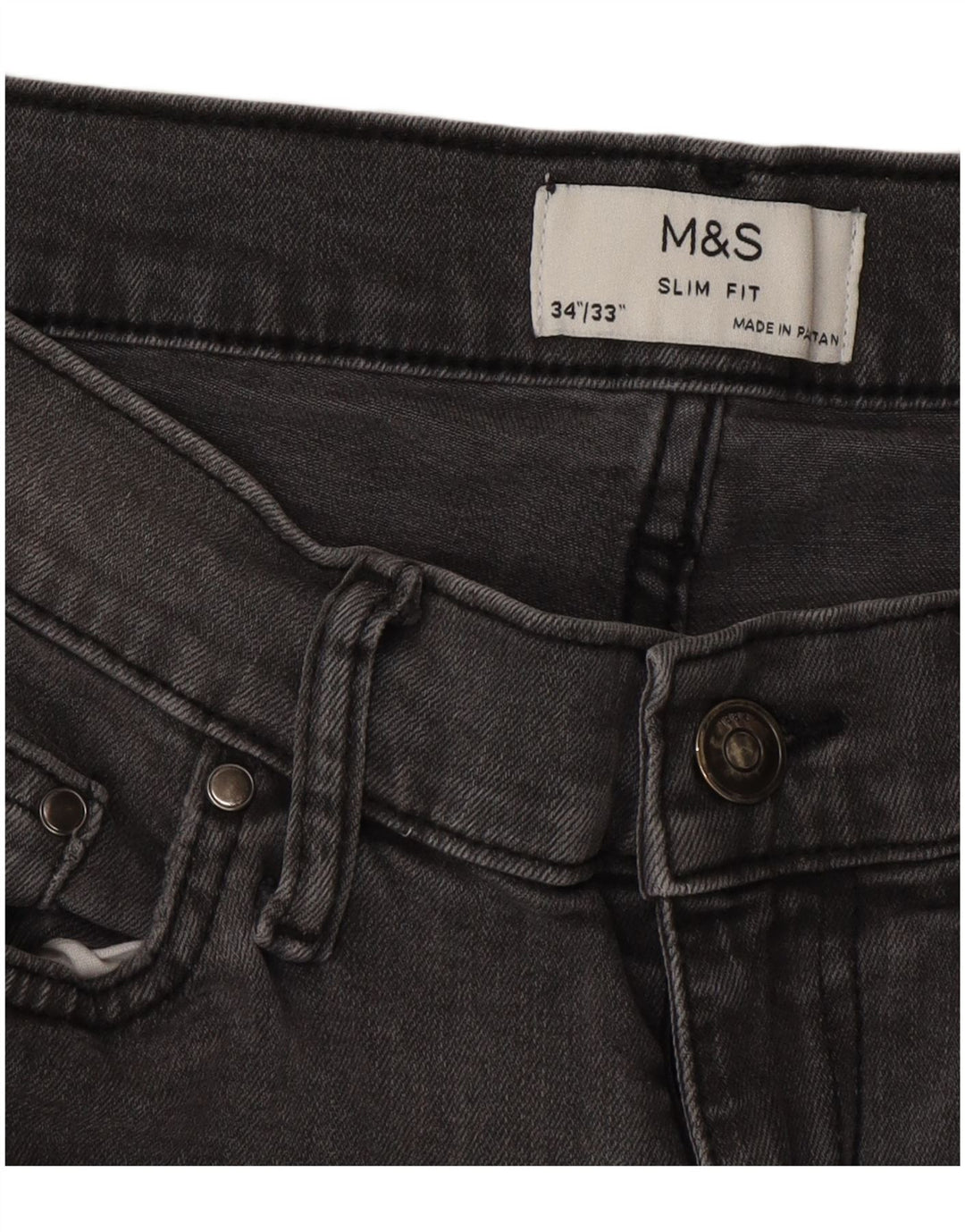 Marks & Spencer Mens Slim Jeans W34  L33 Grey Cotton