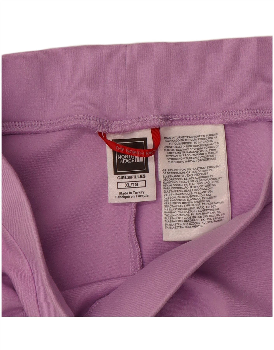THE NORTH FACE Girls Graphic Leggings 14-15 Years XL Purple Cotton