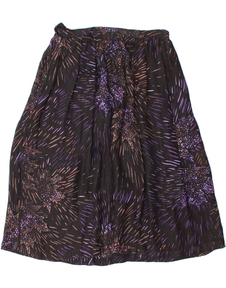 VINTAGE Womens A-Line Skirt W30 Medium Black Floral Vintage Vintage and Second-Hand Vintage from Messina Hembry 