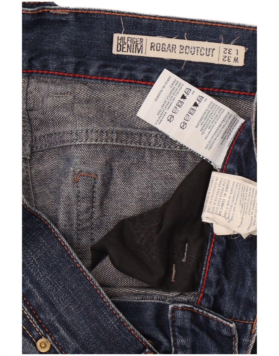 TOMMY HILFIGER Womens Rogar Bootcut Jeans W32 L32 Blue Cotton