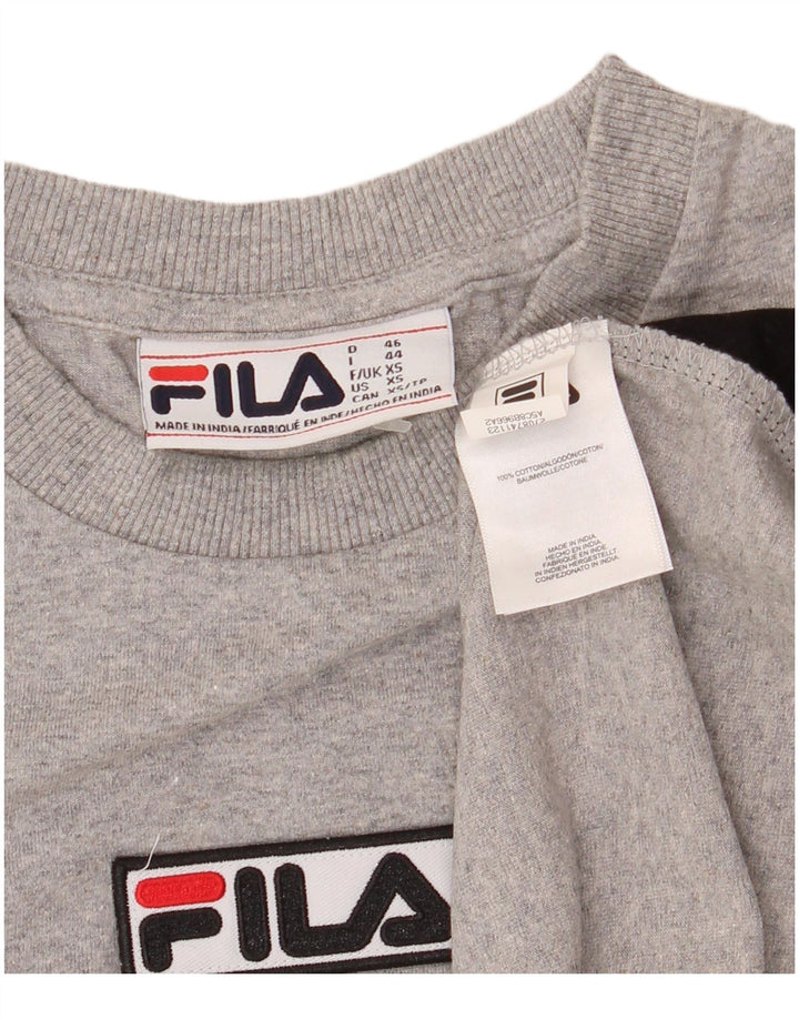 Fila Mens T-Shirt Top XS Grey Colourblock Cotton
