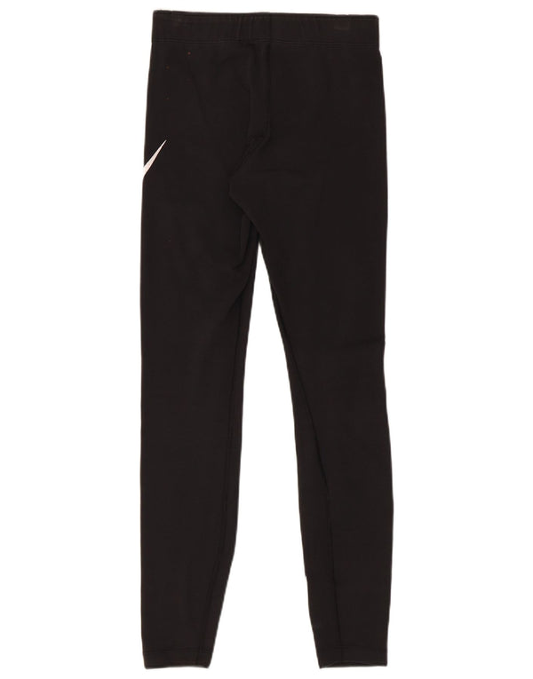 Nike Womens Graphic Leggings UK 8 Small Black Cotton