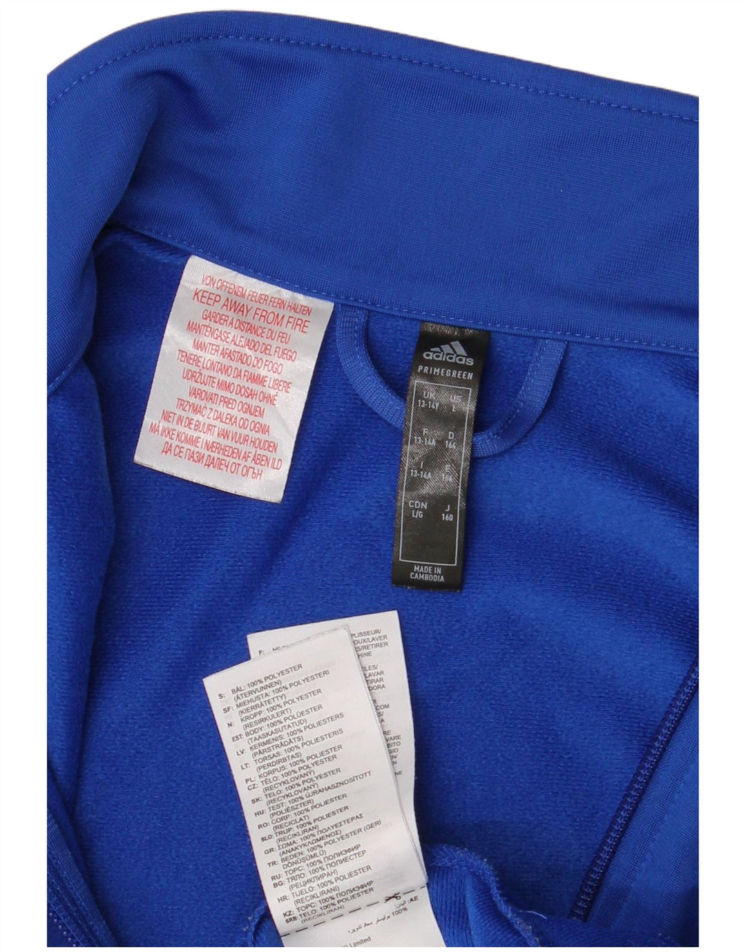 Adidas Boys Graphic Tracksuit Top Jacket 13-14 Years Blue Polyester