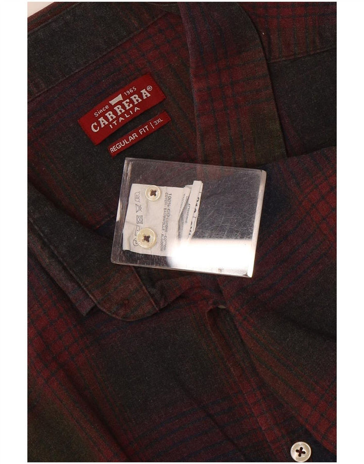 Carrera Mens Regular Fit Shirt 3XL Red Check Cotton