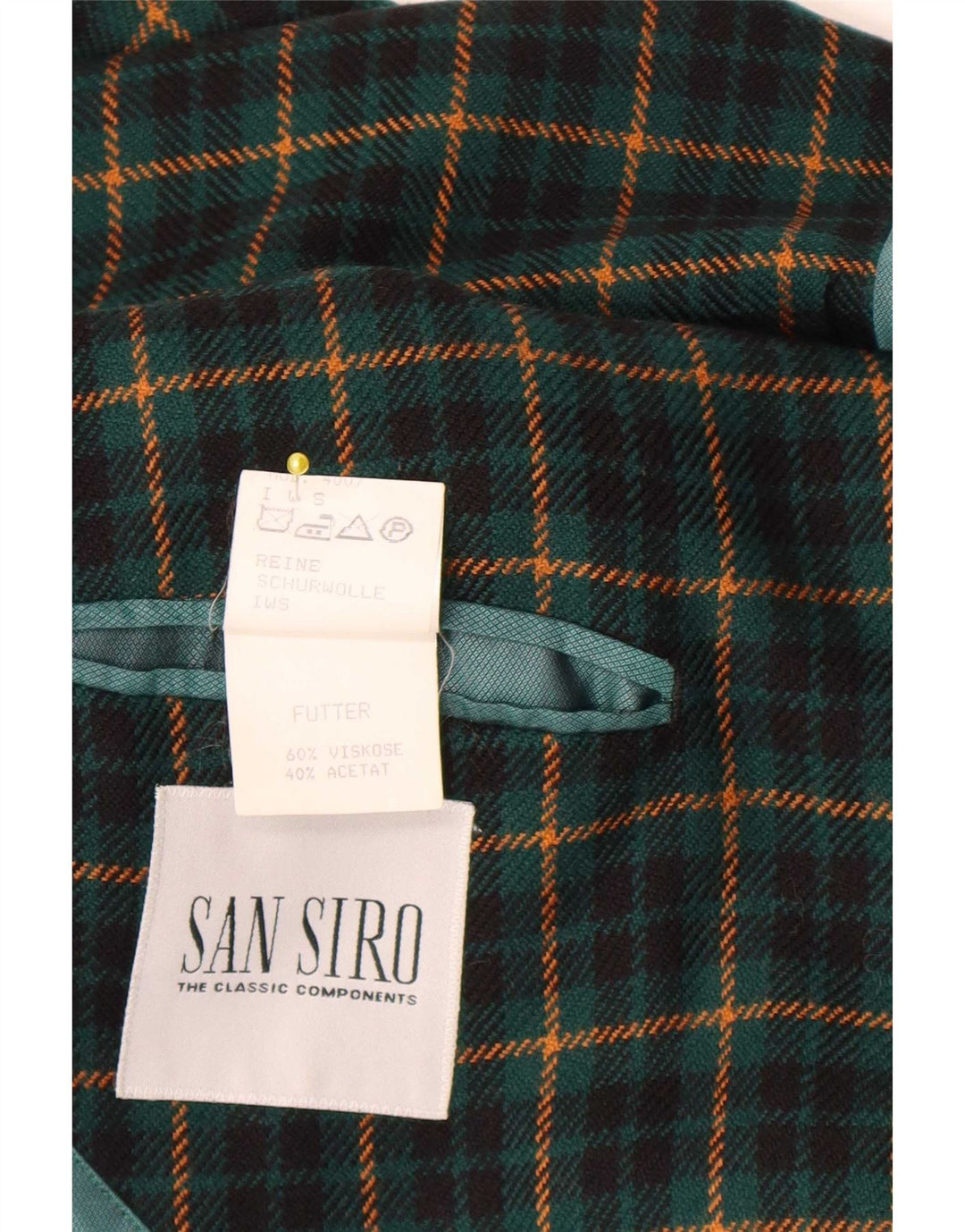 Vintage Mens 3 Button Blazer Jacket UK 40 Large Green Check Wool