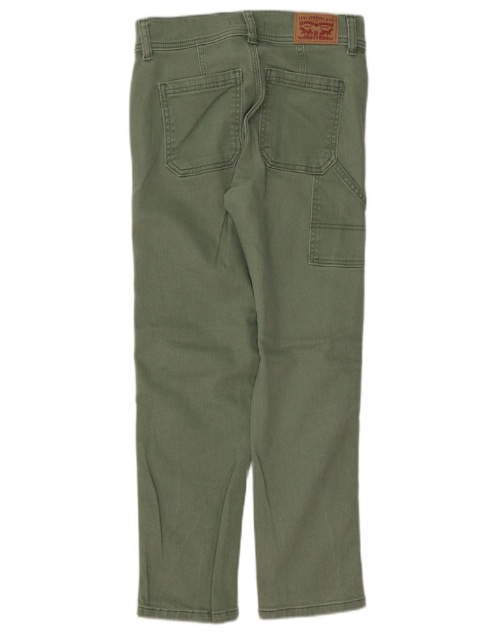 LEVI'S Womens 724 Crop High Rise Straight Jeans W25 L25 Green Cotton