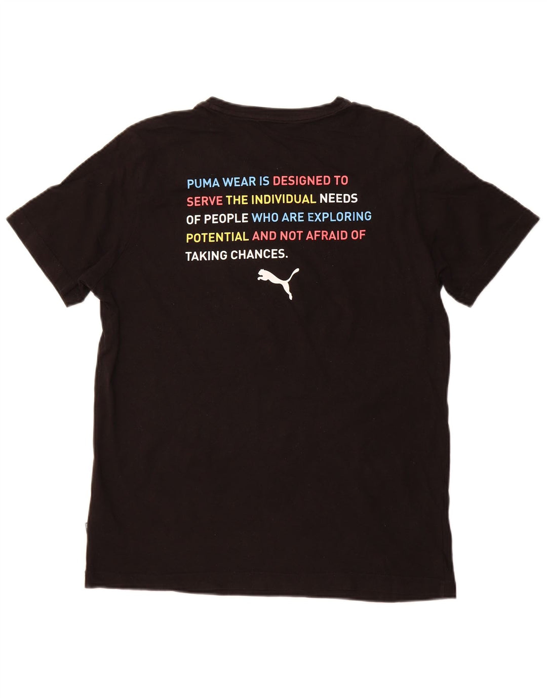 PUMA Mens Graphic T-Shirt Top Medium Black Cotton Sports