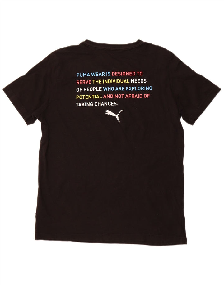 PUMA Mens Graphic T-Shirt Top Medium Black Cotton Sports
