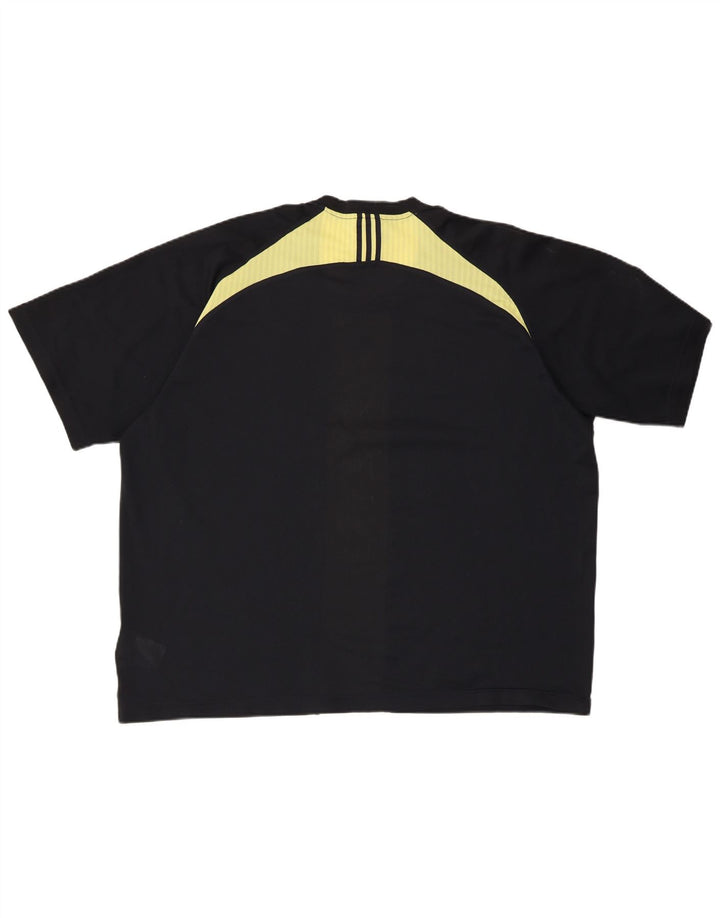 ADIDAS Mens Climacool T-Shirt Top 2XL Black Colourblock Polyester