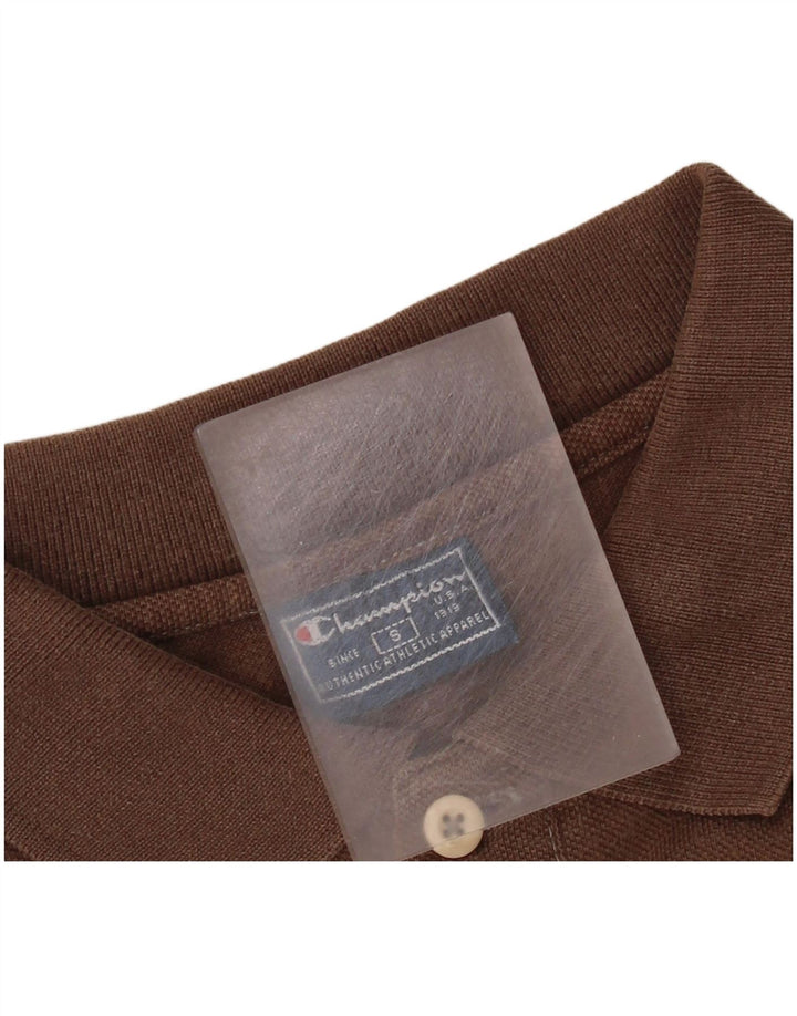 CHAMPION Mens Polo Shirt Small Brown Cotton