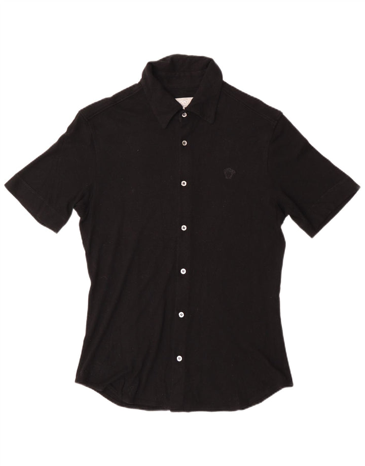 Versace Womens Short Sleeve Shirt UK 14 Large Black