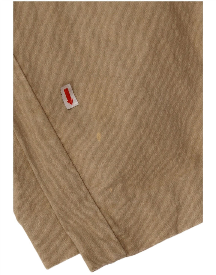 Vintage Womens Straight Casual Trousers IT 46 Large W28 L27 Beige Cotton