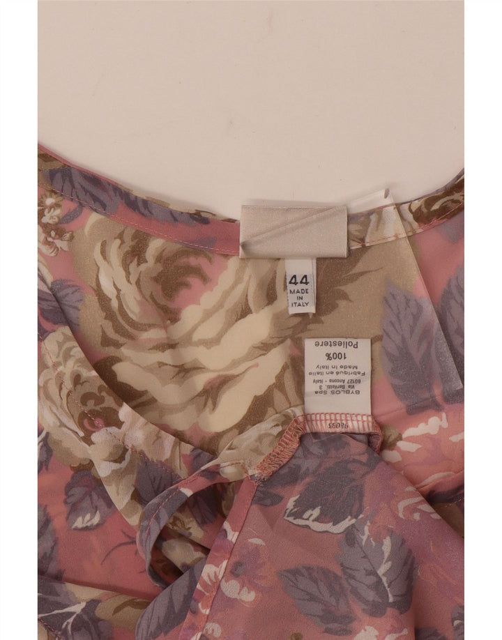 Byblos Womens Oversized Blouse Top IT 44 Medium Pink Floral Polyester