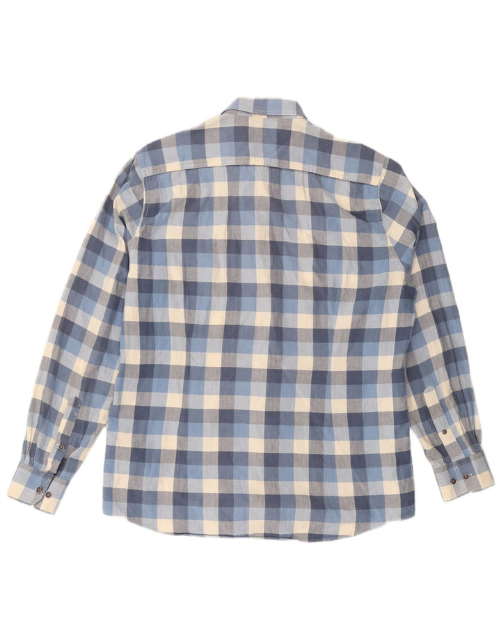 BARBOUR Mens Tailored Fit Shirt Medium Blue Check Cotton