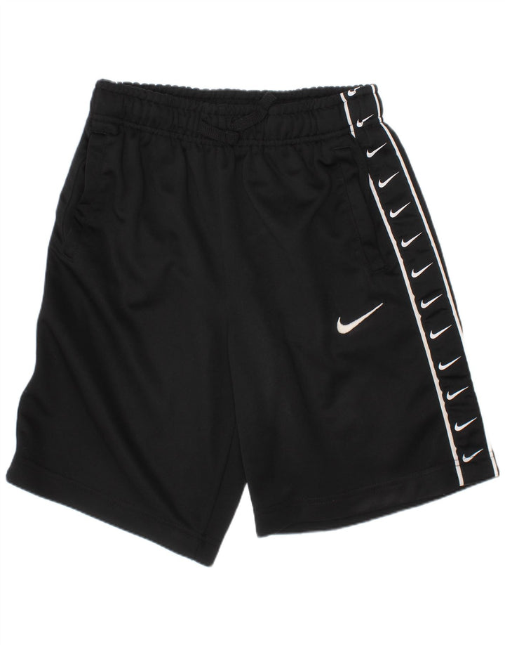 NIKE Boys Graphic Sport Shorts 12-13 Years Large Black Polyester