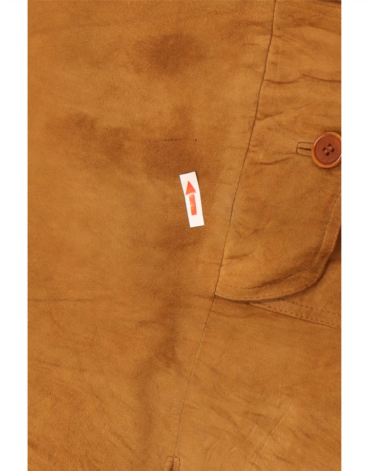 Belfe & Belfe Mens Suede Bomber Jacket IT 60 5XL Brown Leather