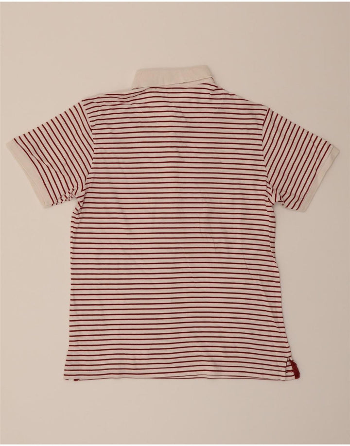 LEE Mens Polo Shirt Medium Burgundy Striped Cotton Vintage Lee and Second-Hand Lee from Messina Hembry 