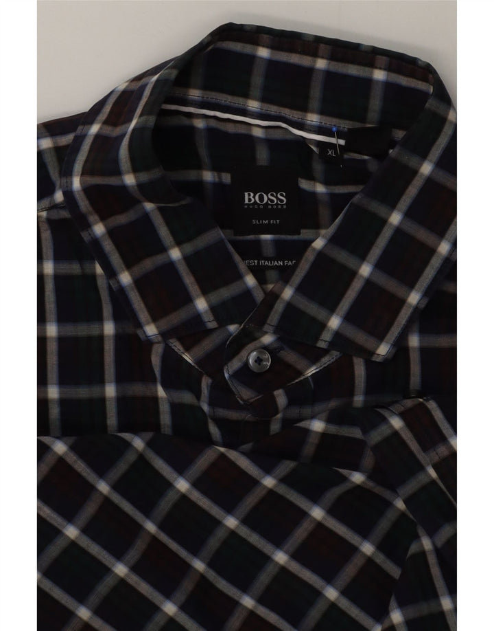 Hugo Boss Mens Slim Fit Shirt XL Multicoloured Check